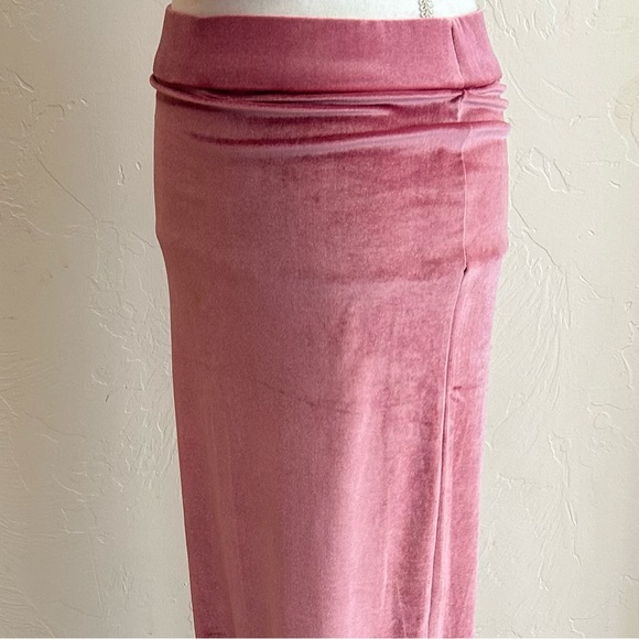 Finesse Pink Velvet Strapless Top and Long Skinny Maxi Skirt Set (Medium) NWOT - Picture 5 of 16